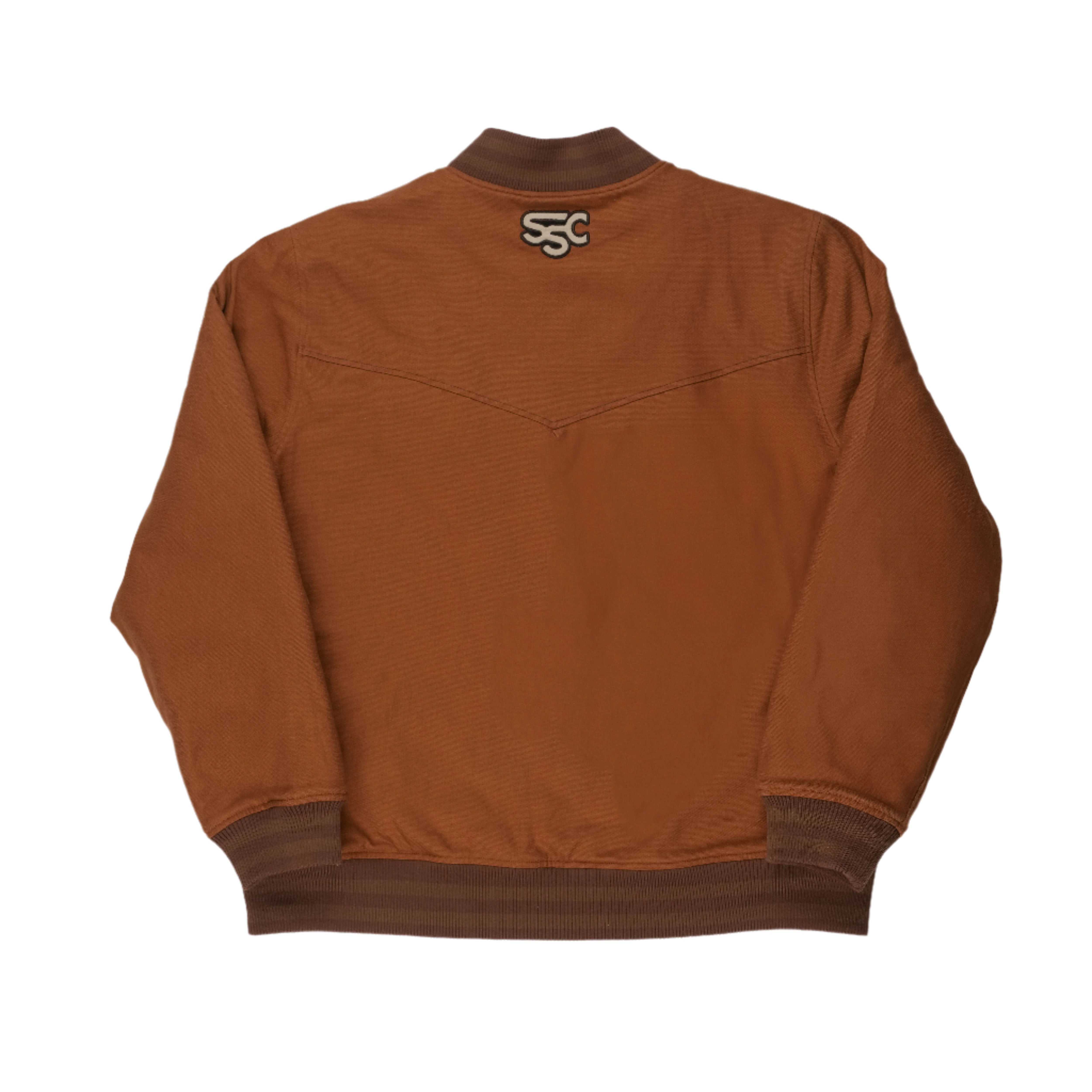 A single green leaf against a white background.