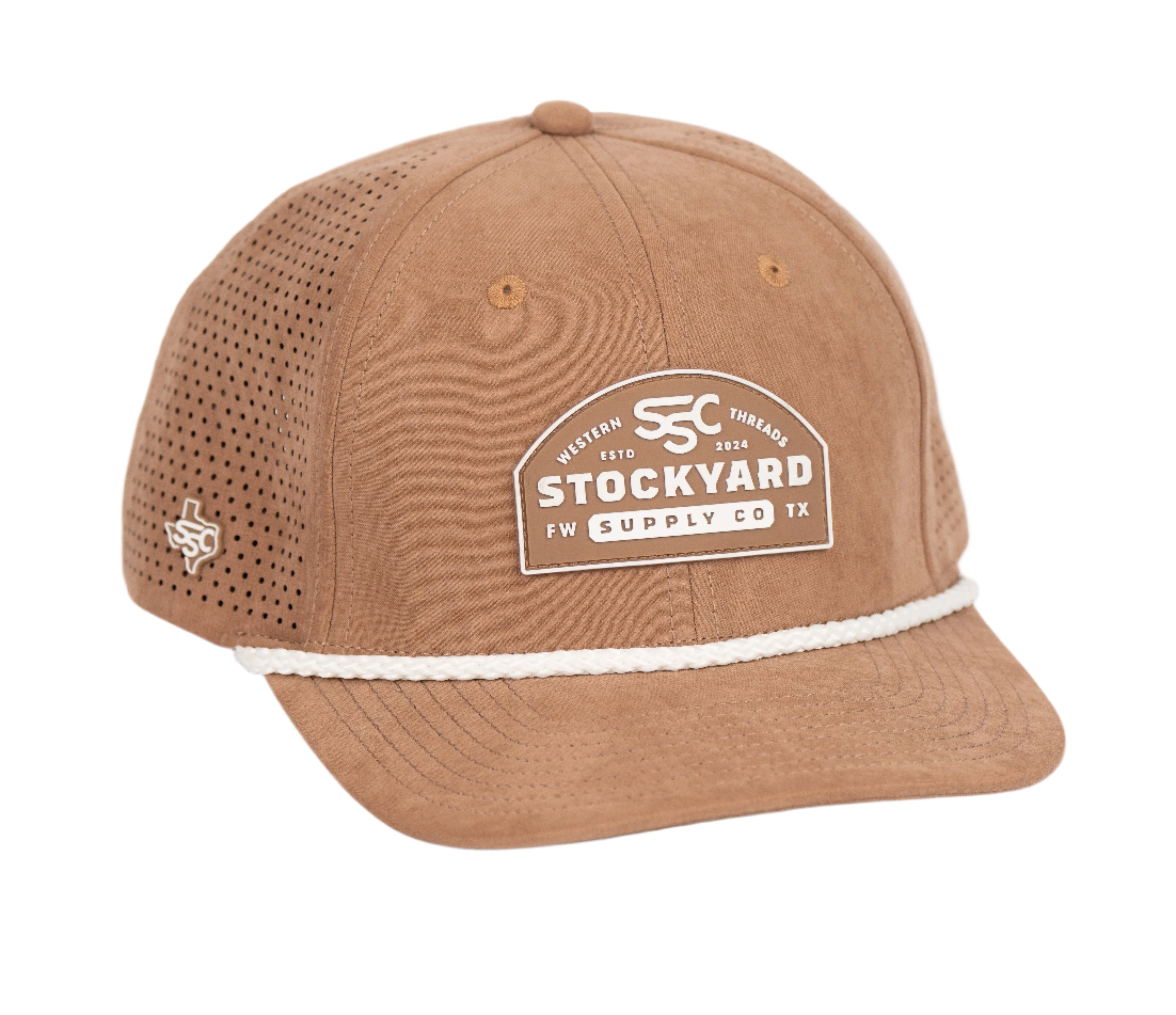 A single green leaf against a white background.