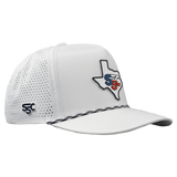 White cap with Texas-shaped logo and 'SSC' branding on a white background